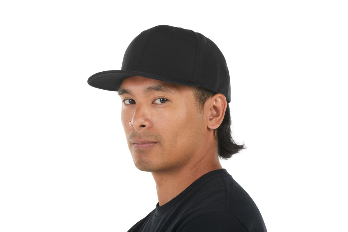 recycled-poly-classic-6-panel-hat-l5 WebPDP-HAT001002_Recycled_Poly_Classic_6Panel_Hat_Black_Studio_Harper_Studios_0723_Side_3__HAT001002OS.jpg