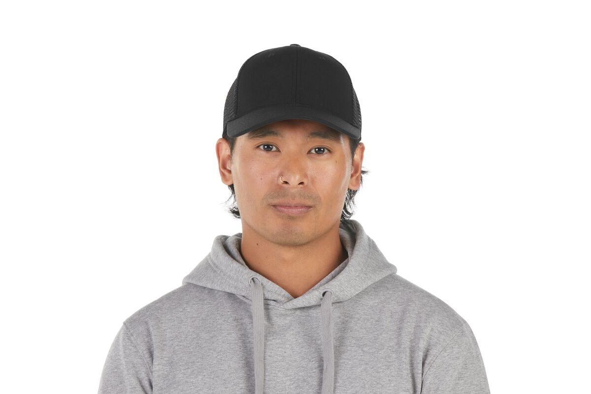 recycled-poly-low-profile-trucker-hat-d6 WebPDP-HAT002002_Recycled_Poly_Low_Profile_Trucker_Hat_Black_Studio_Harper_Studios_0723_Front__HAT002002OS.jpg
