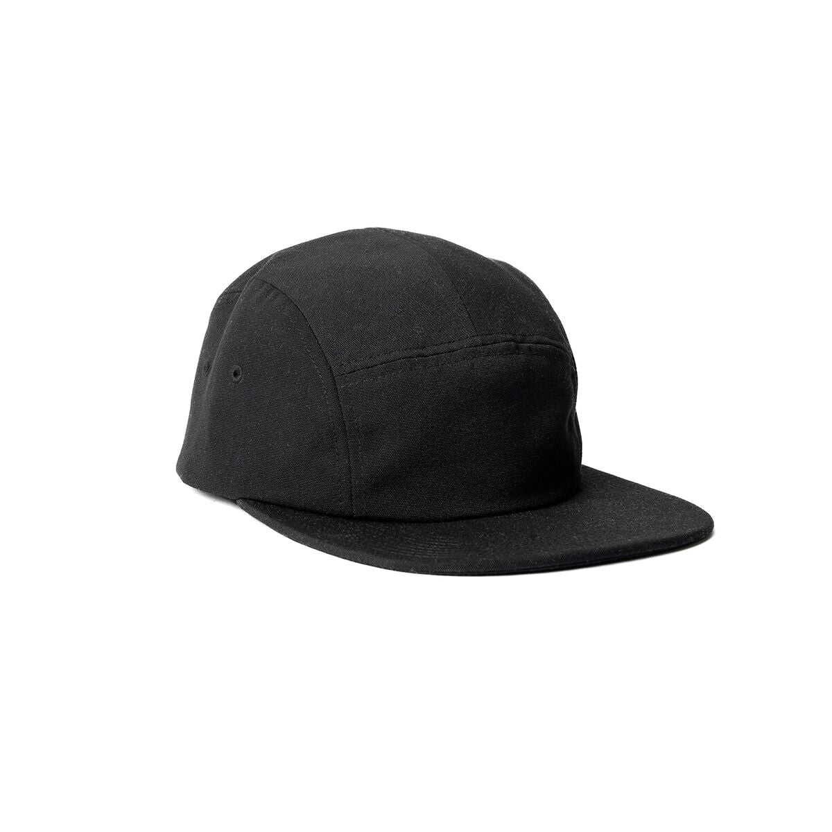 recycled-poly-flat-brim-5-panel-hat-k1 Web_PDP-FlatBrim5PanelHat_Studio_Front_Black.jpg